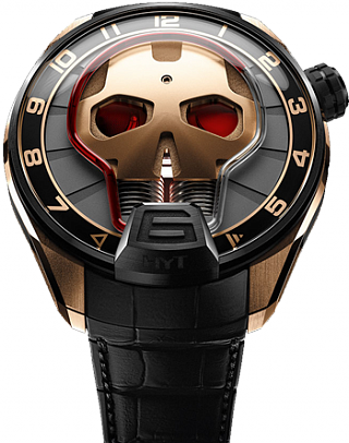 Review HYT SKULL RED EYE 151-DG-42-RF-AB Replica watch